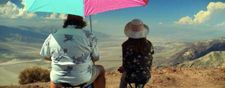 Gérard Depardieu's pineapple shirt with Isabelle Huppert overlooking Death Valley